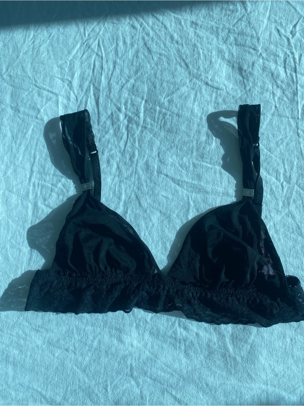 Richmond Black Lace Trim Soft Cup Bralette - Women Intimates Size Small